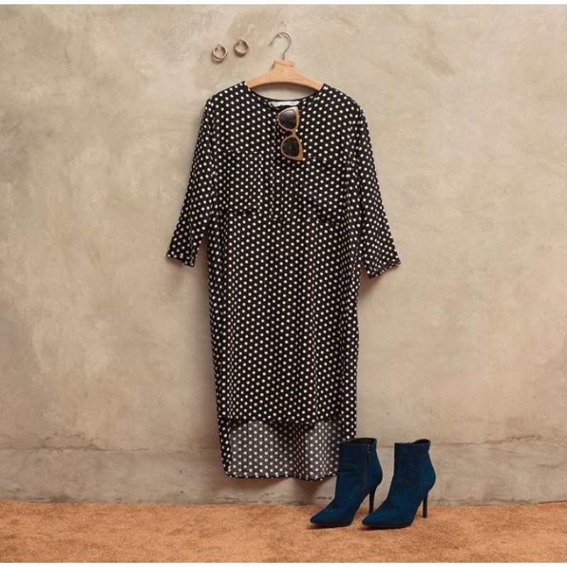 dress tunik polka minimal