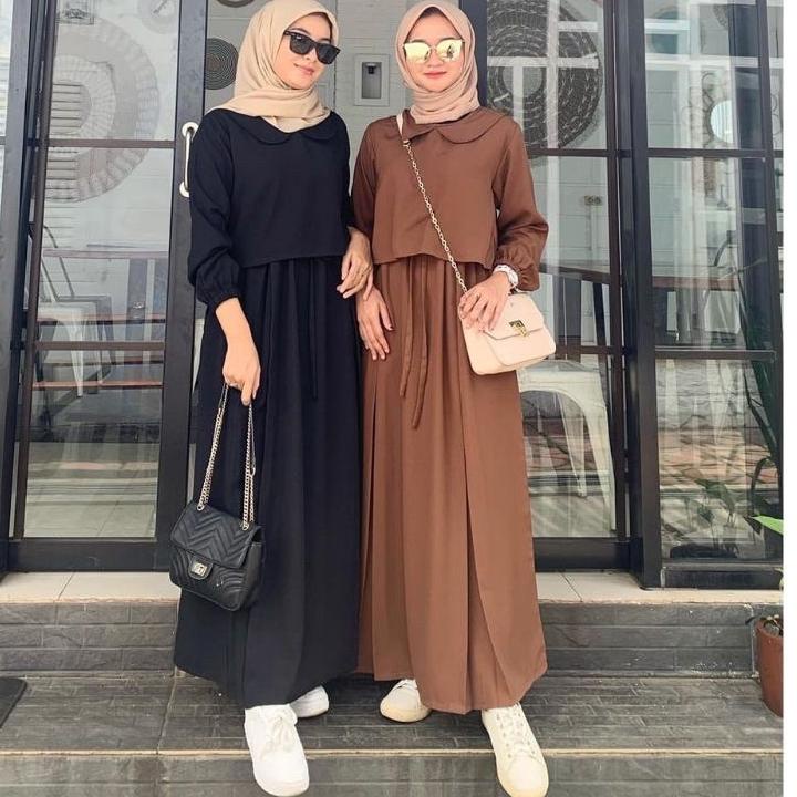 259HBV ZAFINA DRESS SET ROK / ZAYYRA SET ROK CRINCLE Kualitas Terjamin