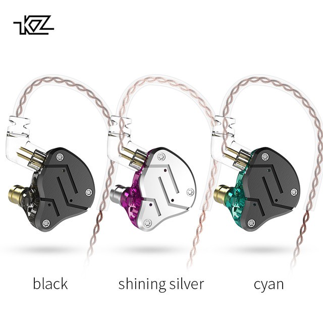 KZ ZSN Metal Hybrid Armature Dual Driver 1BA 1DD HIFI Bass Earphone - WITH MIC