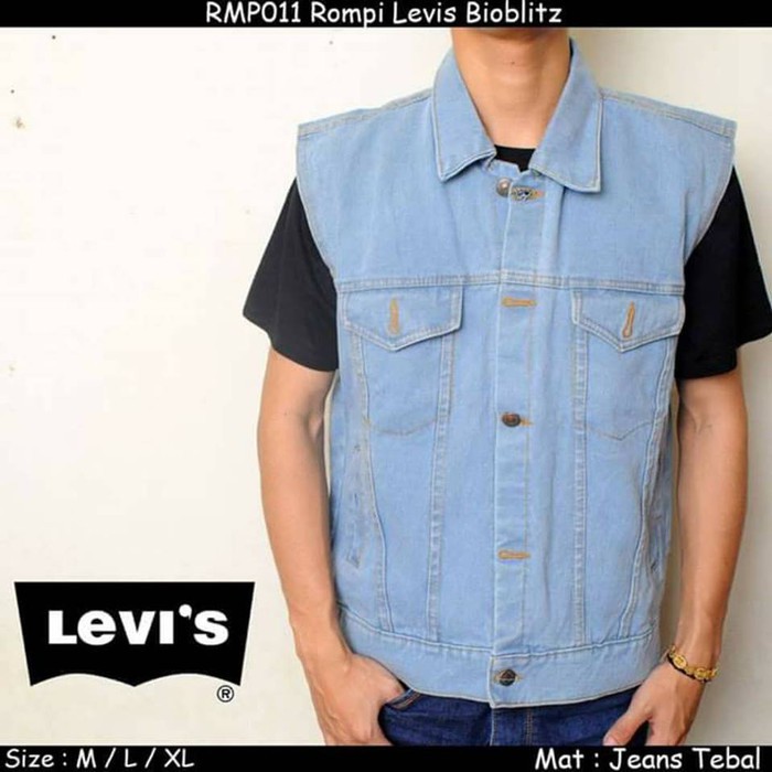 JAKET ROMPI JEANS LEVIS PRIA BIOBLITZ KEREN ( BIRU TELOR ASIN )