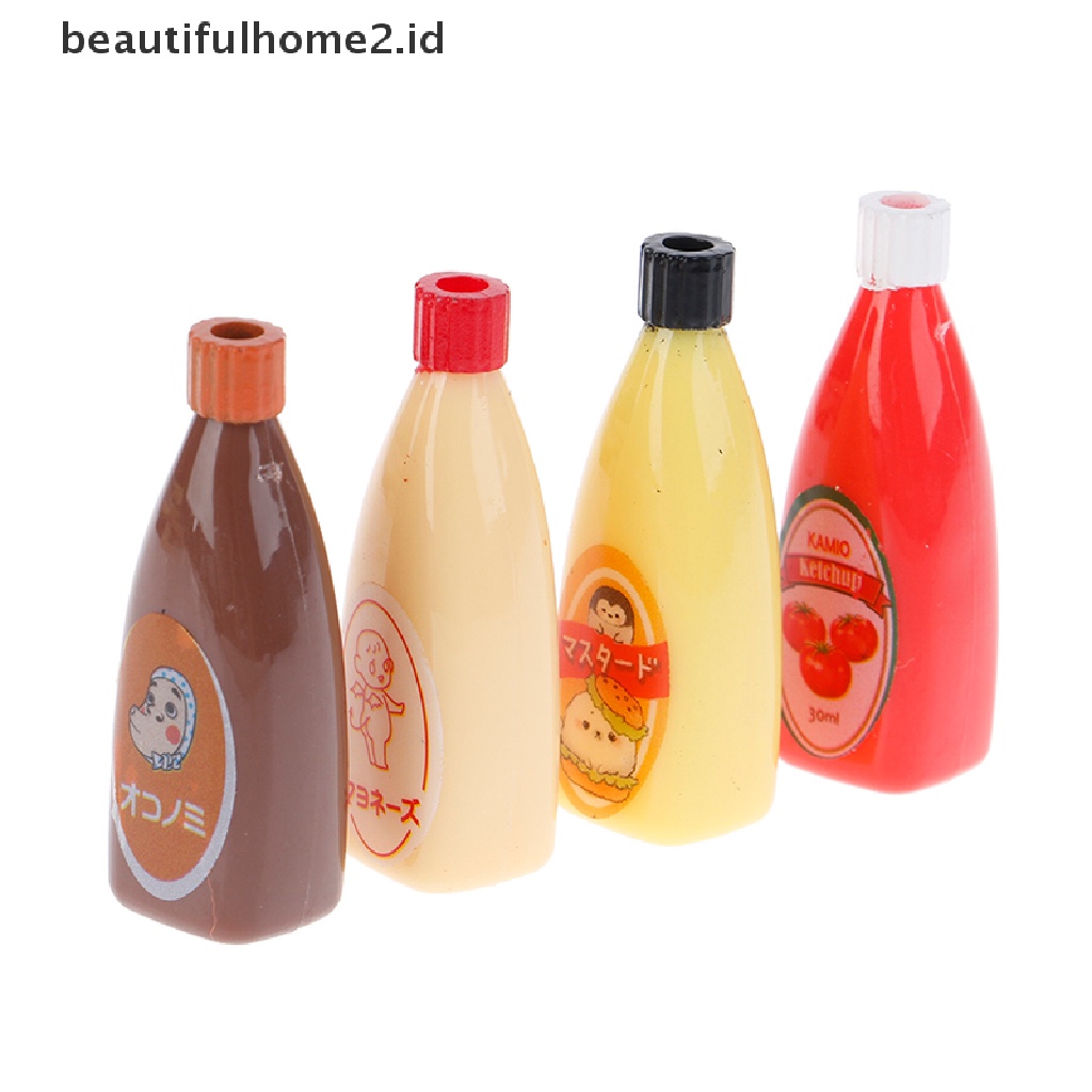 [beautifulhome2.id] 1:12 Dollhouse Miniature Food Mini Chocolate Sauce ketchup Jam Dolls Kitchen Toy ID