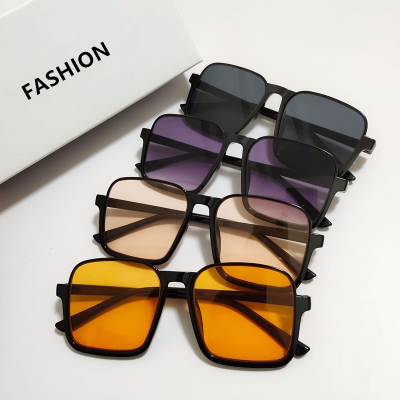 Papaozhu Keren Oversized Semi Rimless Brown Lens Sunglasses Untuk Pria Wanita Outdoor Sunnies Eyewear Big Square Eyeglasses Trendy Men Shades for Driving Photographing