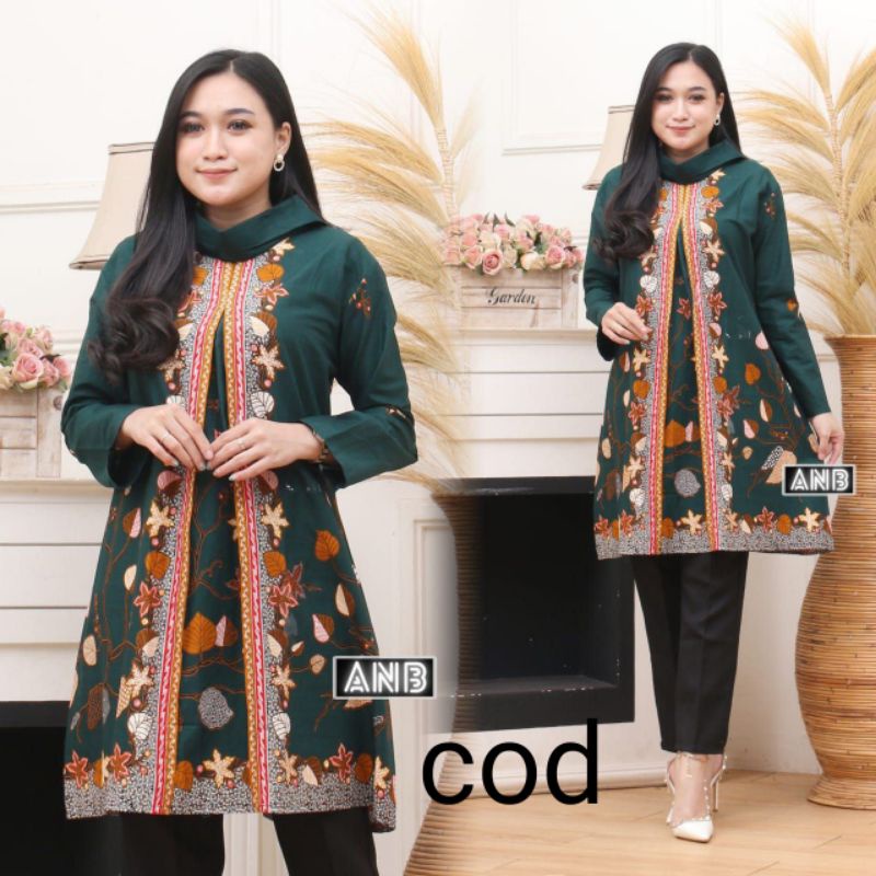 Tunik Batik Cantik Wanita Modern Kekinian 2022. Jumbo Ld 120 / Atasan Muslim Wanita / Baju Kondangan