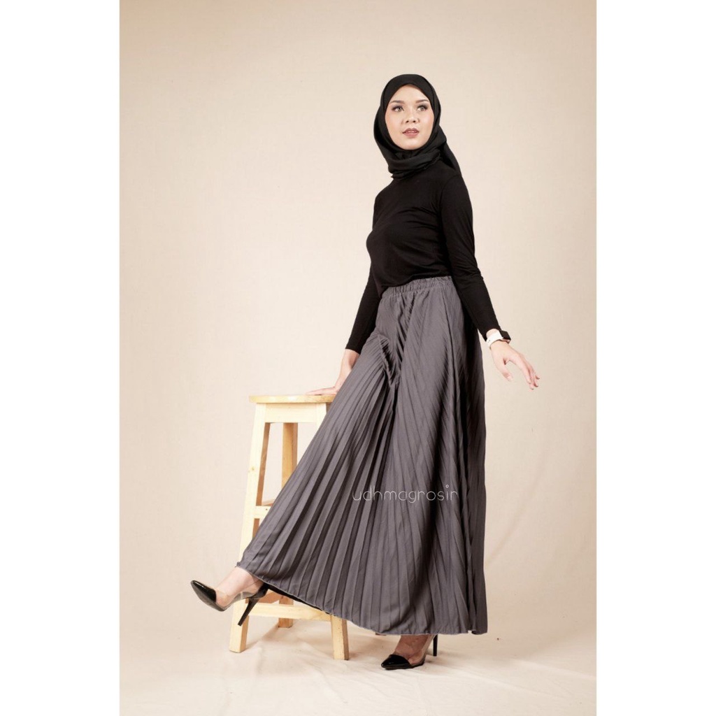 UDHMA Rok Plisket Premium Mayung/Rok Plisket Lipatan Besar/ Rok Plisket Hyget