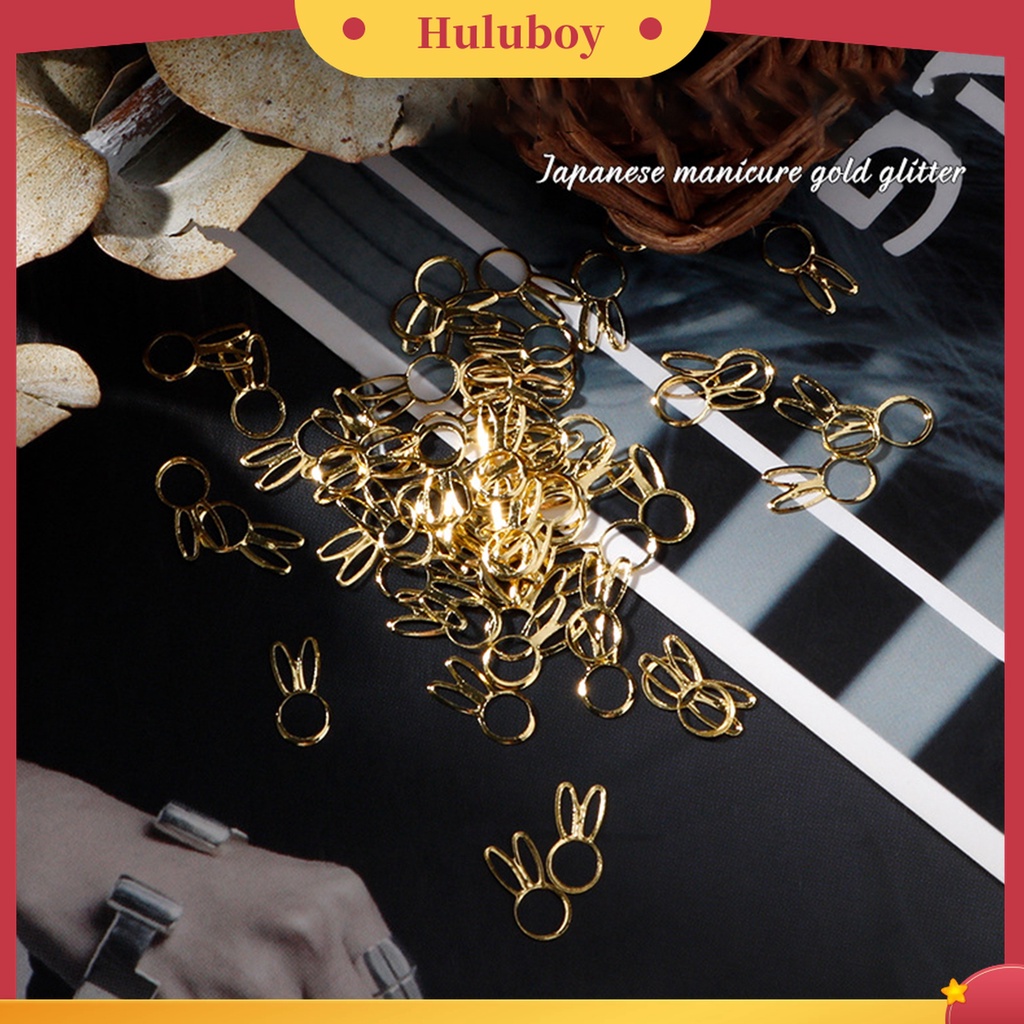 Huluboy Huluboy♡ 100pcs / Set Charms Kuku 3D Efek Glitter Tidak Pudar Bahan Metal Untuk Dekorasi Manicure