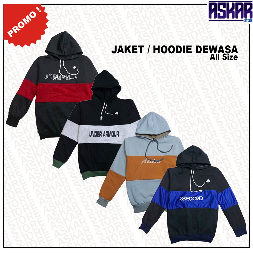 Jaket Hoodie Sweater Pria Dewasa terbaru bahan tebal Keren