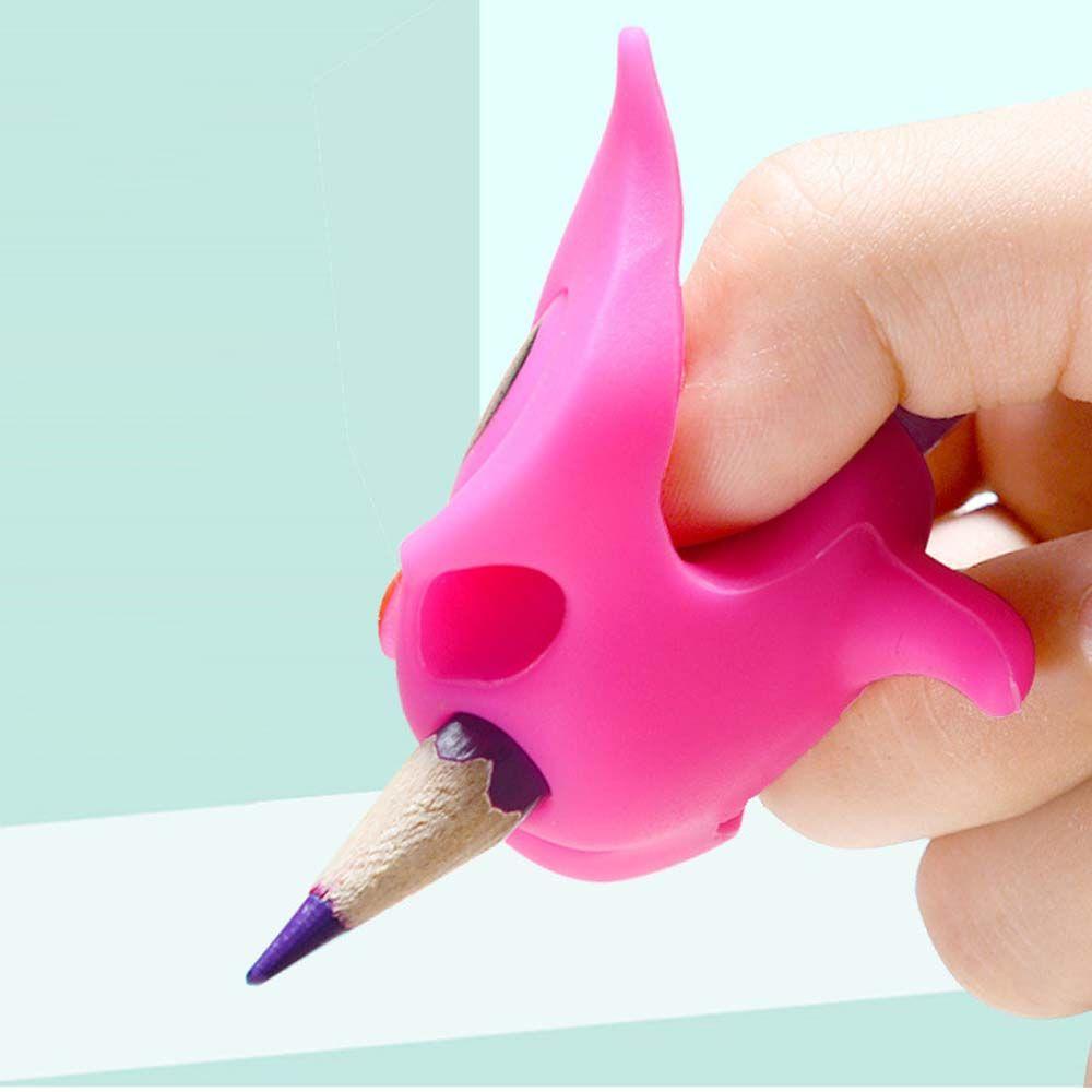 Lanfy Owl Pen Grips Lucu 3Pcs/lot Silikon Belajar Tulisan Tangan Pensil Praktek Alat Tulis Hold Pen Handwriting Aid Guide