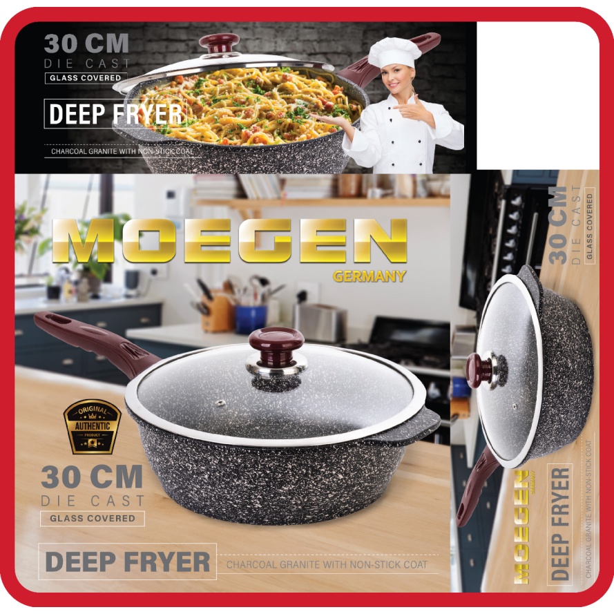 MOEGEN Germany Deep Fryer 30cm Granite series Plus Steamer anti lengket original