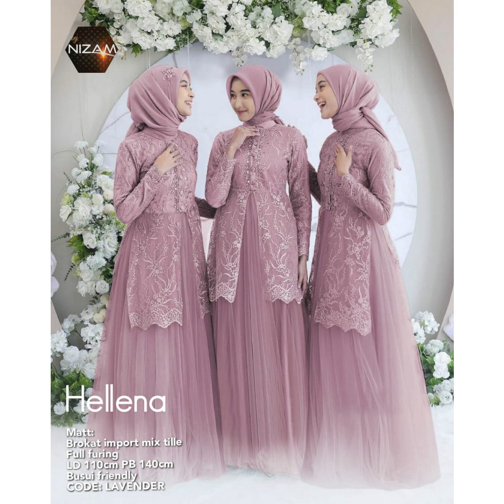 Gamis Brokat Kondangan Model Terbaru Seragam Bridesmaid Dress Brukat Tile RADHIYA STORE