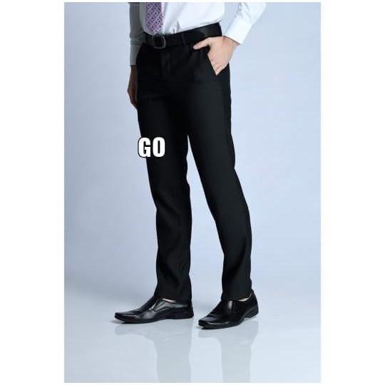 gos CARDINAL FORMAL SLIMFIT Celana Panjang Hitam Pria Sopan Formal Teflon Streacth Motif Super Black