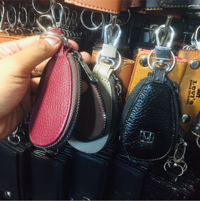 Dompet kunci pria kulit asli res ful oval gantungan stenles #dompet #gantungankumci #keyholder