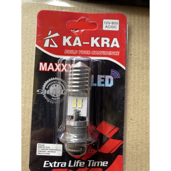 lampu depan H6 8led sudah arus AC DC (buat metik/bebek)