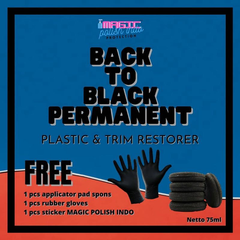 BTB Back To Black Permanen/Penghitam Body Permanen Motor/Mobil By Magic Polish Indo Black to Black