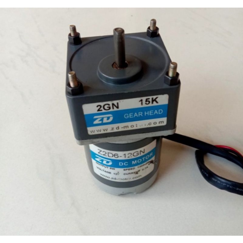 Dc Motor Gearbox 12V 6W Ratio 1 : 15 86Rpm