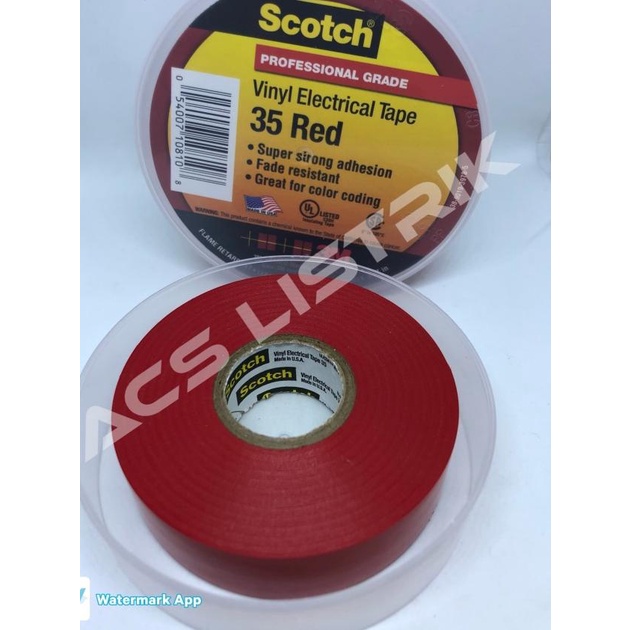 

♡ 3M Scotch 35 Vinyl Tape Merah ➶