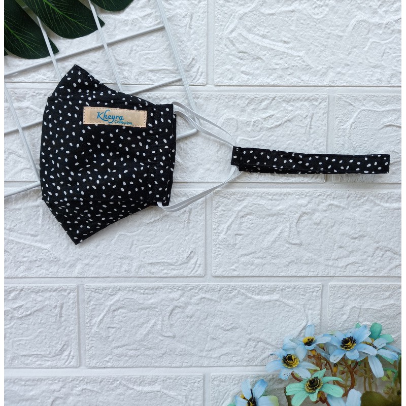 [Hizfa] Masker 3D Model KF94 Kain Katun Motif 3 Lapis Tali Headloop