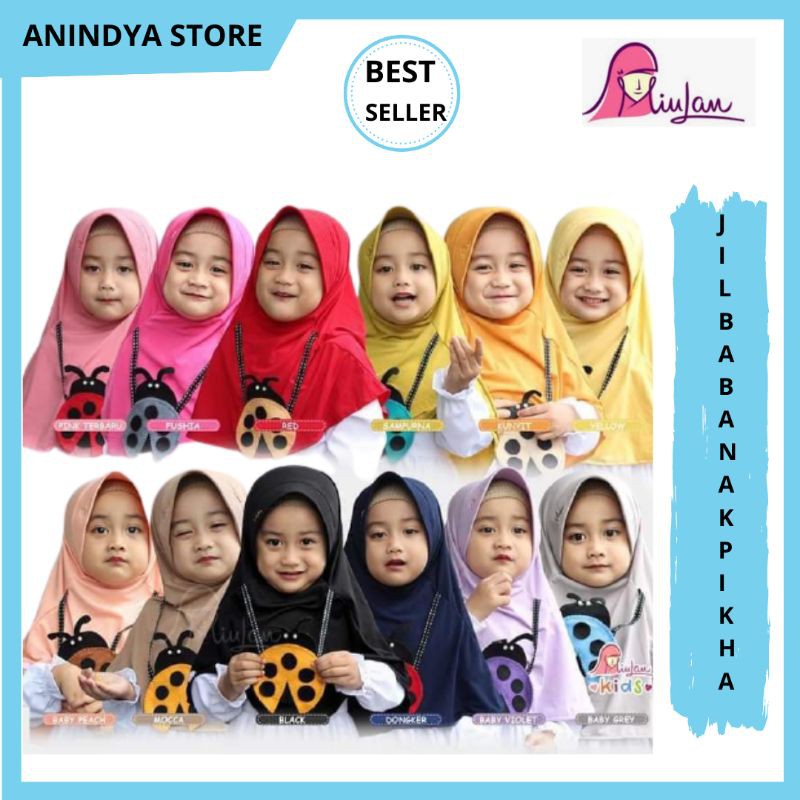 BERGO PIKHA MIULAN JILBAB ANAK 3-5 TAHUN HIJAB ANAK KERUDUNG ANAK