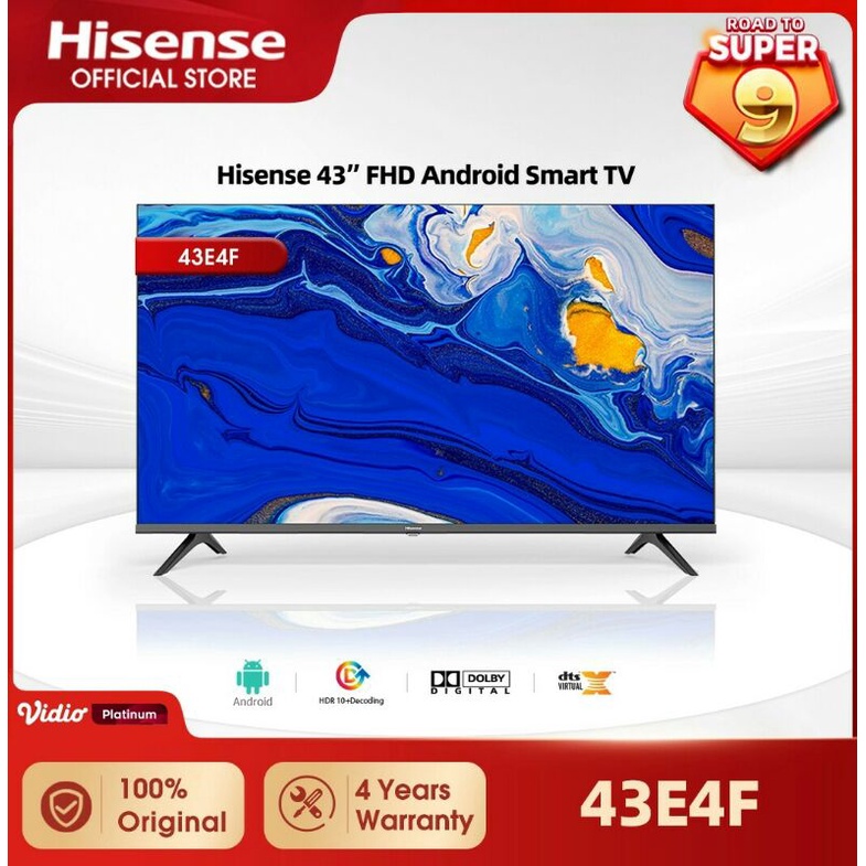 Hisense 43 inch HD Android Smart TV-Bezellless Design-Dolby Audio- Voice Control- Bluetooth-USB-HDMI