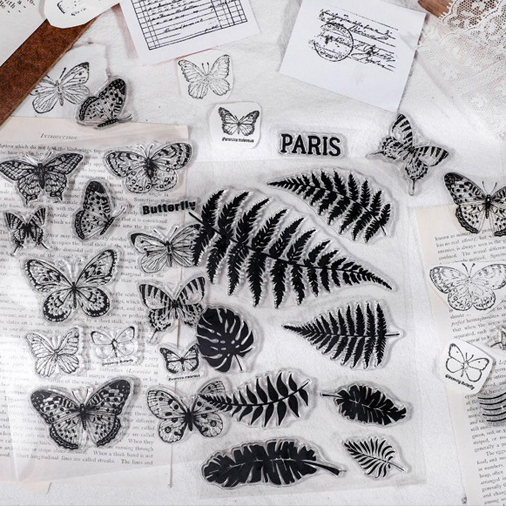 Solighter Silikon Seal Tangan Akun DIY Leaves Diary Dekorasi Reusable Soft Stamp