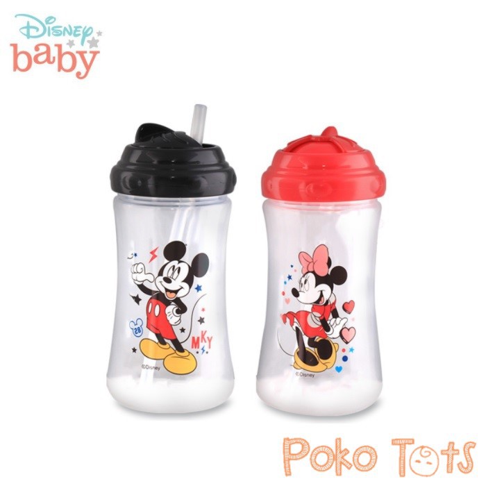 Disney Baby Sport Sipper Straw Cup 360ml With Swivel Lid Botol Minum Sedotan Lusty Bunny Mickey Minnie WHS