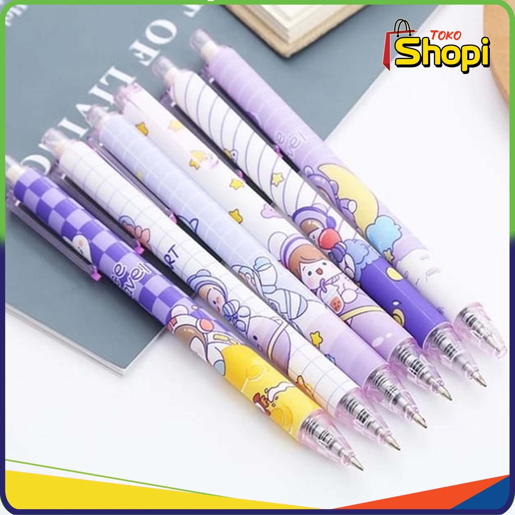 

Pulpen Gel Motif Cartoon Pulpen Pelajar Dan Kantor Pena Lucu Purple Series Kawaii Gel Ink Pen 606