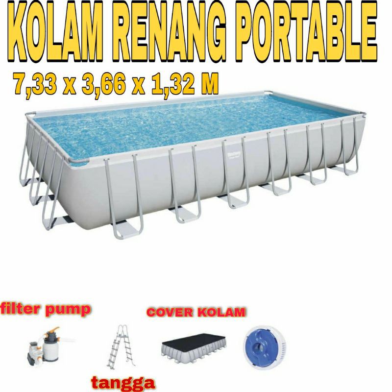 Kolam Renang Jumbo Anak Portable Kotak Petak Square Dewasa Big Size Besar Swimming Pool Kotak Murah