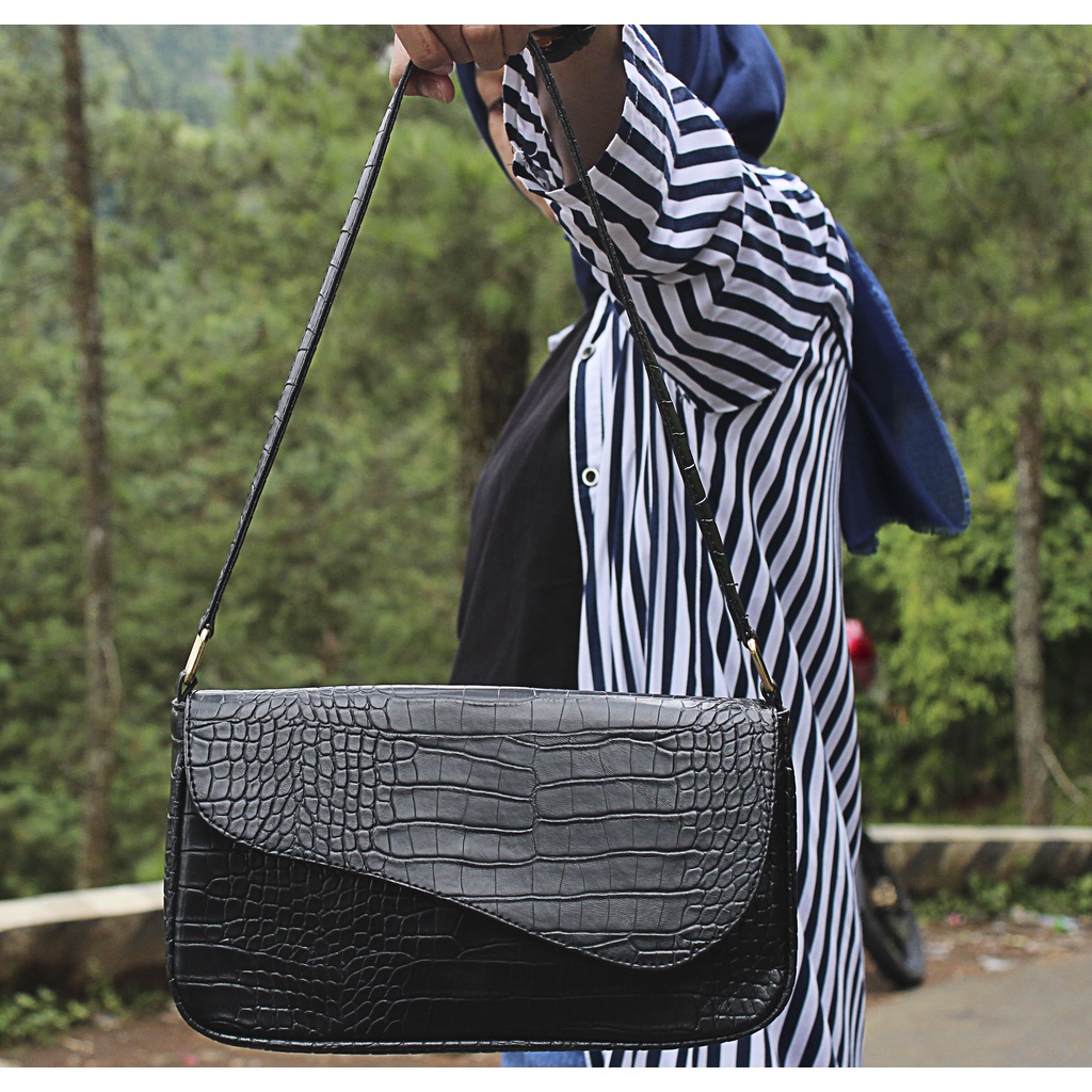 SHOULDER BAG ZARA ALLEA FASHION CROCO