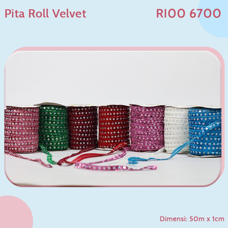 Pita Roll Velvet Motte Squin GLITER 1cm RI006700