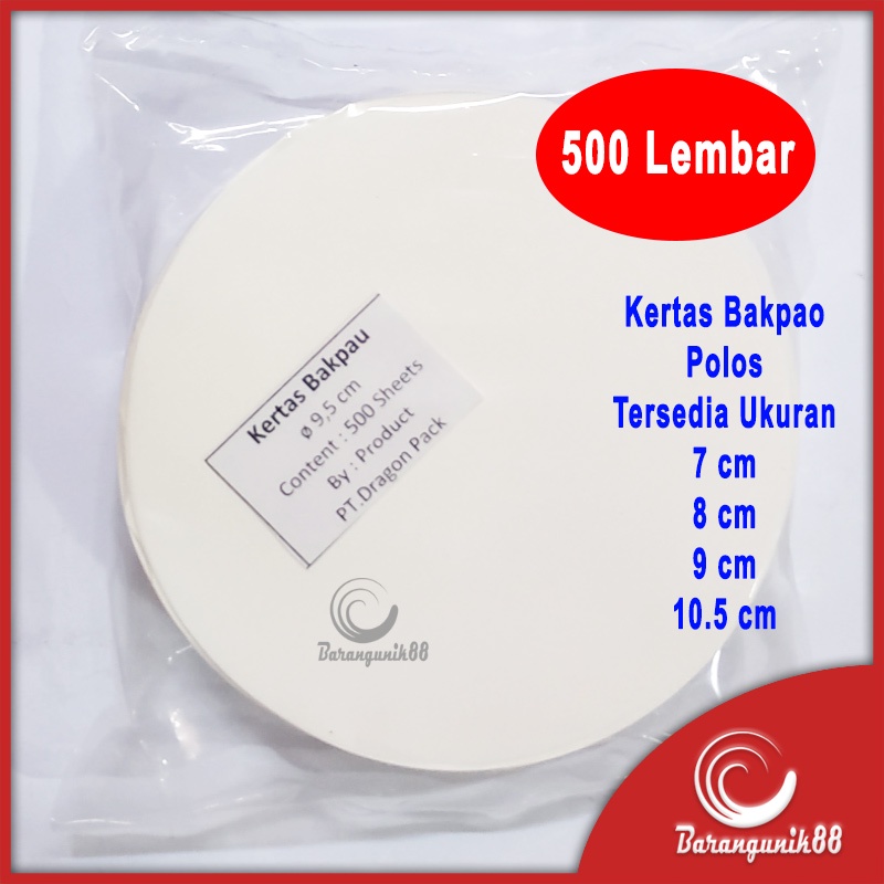 [500 lembar] Kertas Bakpao Pao Alas Bakpau Bapao 7cm 8cm 9.5cm 10.5cm Isi 500 Lembar Greaseproof