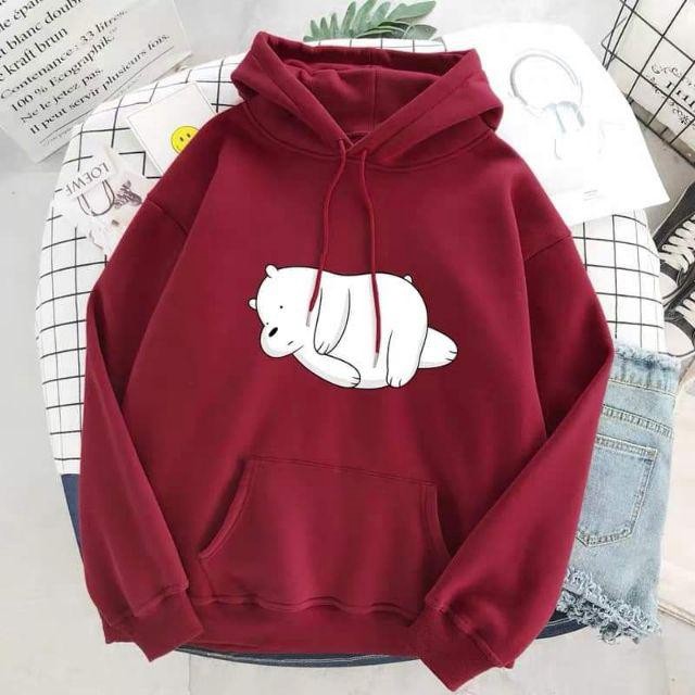 SWEATER HOODIE WANITA BERUANG/BEER