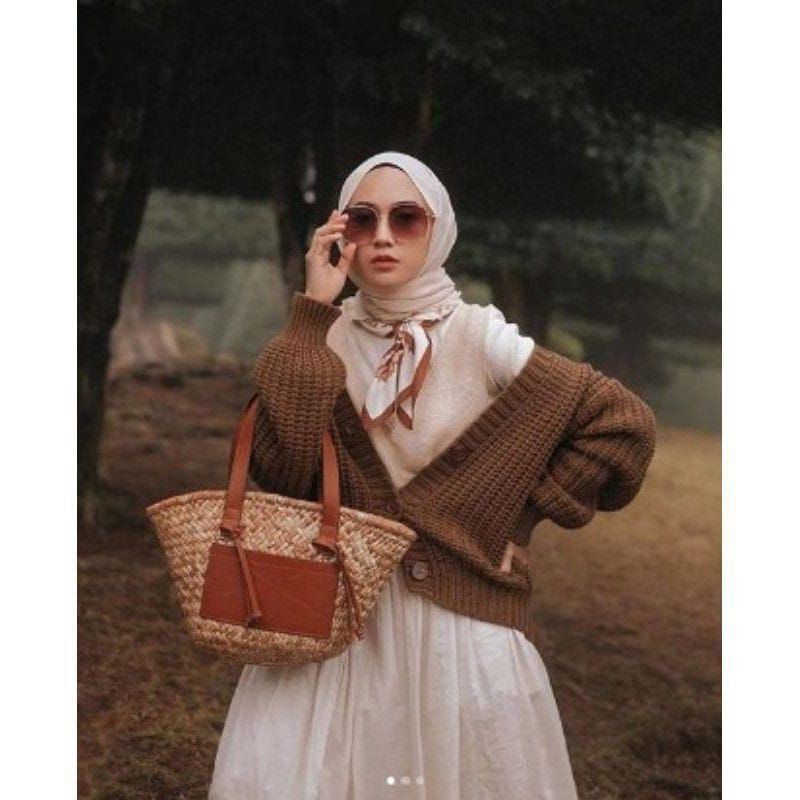 Outer Rajut GRB Premium (7GET) Cardigan Crop/Basic Cardy Allsize-BRONZE