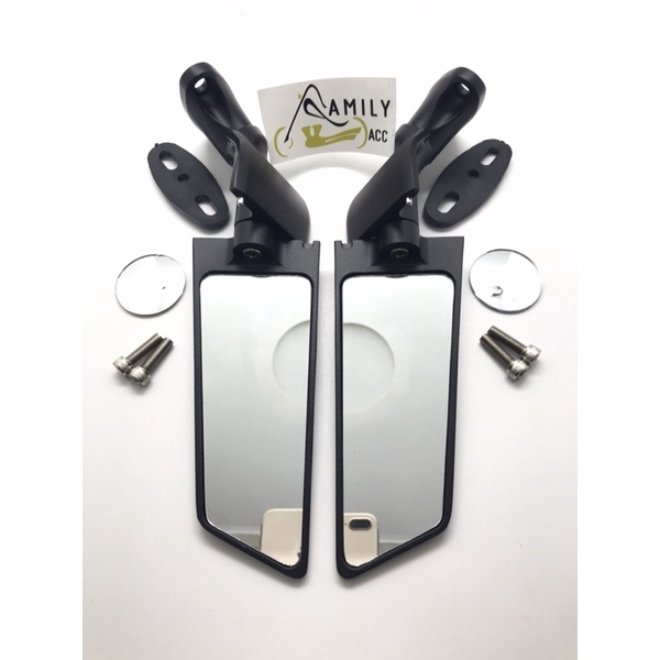 Spion Winglet Stealth Copy Rizoma Kaca Big Bening Free Kaca Cembung Motor Universal ZX25R / R15 / R25 / CBR250RR / NINJA 250 Fi / Z10R / R6 / Nmax / Aerox / Pcx / Xmax / Adv DLL