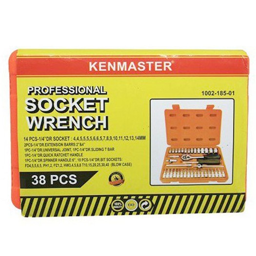 Socket Set 38 pcs Original Kenmaster Kunci Sock/sok Obeng Set Serba Guna Multifungsi