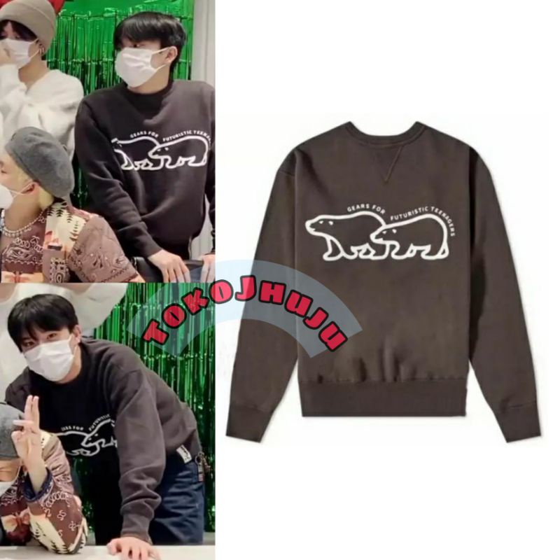 Basic Sweater Treasure Asahi style BEAR FUTURISTIC TEENAGER sablon depan