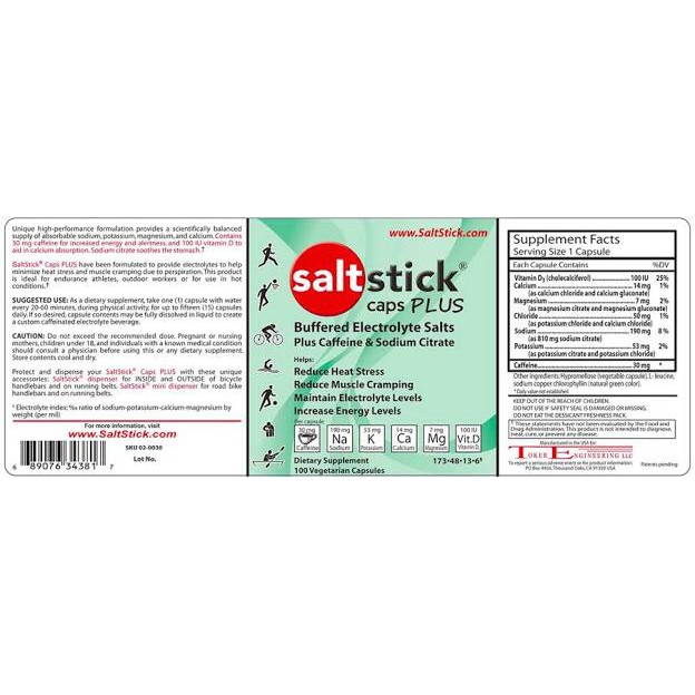 Saltstick Caps Electrolyte Plus Caffeine Isi 100 Capsule - 