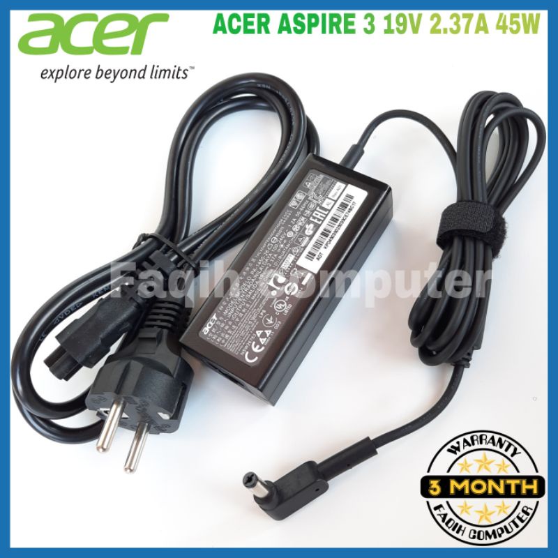 Adaptor Adapter Charger Laptop Acer Aspire 3 A315-41 , A311-31 , A314-31 , A314-32 , A315-21, A315-32 , A315-33 , A315-41 , A315-51 , A315-53 19V-2.37A 45W DC 5.5*1.7mm