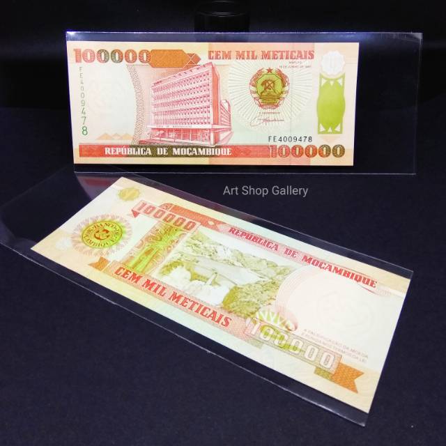 Uang Asing 10000 Meticais Mozambique Mozambik