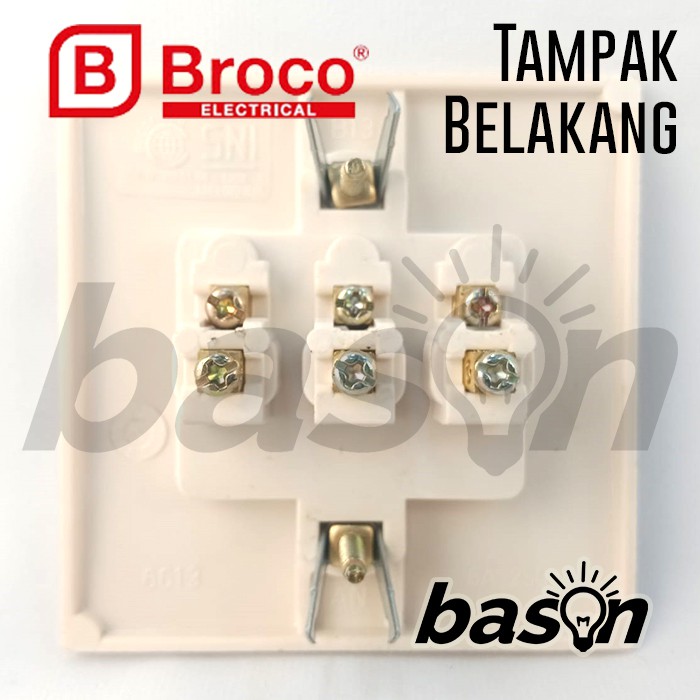 BROCO 6613 STD Triple Switch | Saklar 3 Gang 1 Way