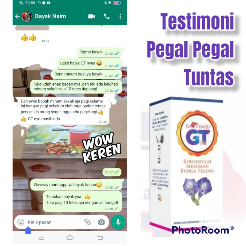 Konsentrat Minuman Bunga Telang GarudaQu GT Aman BPOM