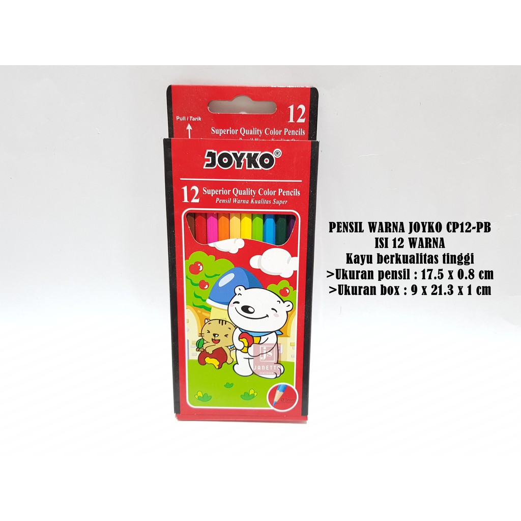 

Pensil warna joyko 12 warna panjang CP-12PB