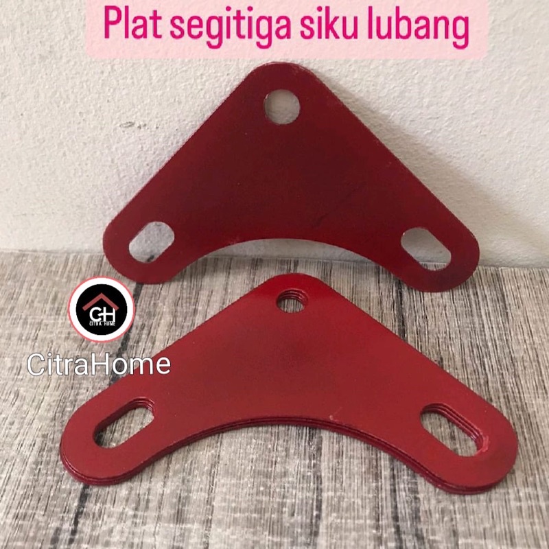 Plat Segitiga Siku Lubang Merah & Abu