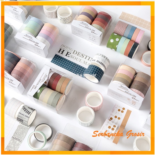 

10 Pcs Masking Tape Set Isolasi Kertas Selotip kertas Selotip Masking Isolasi Masking Panjang 2 Meter Selotip Kertas Bahan Washi