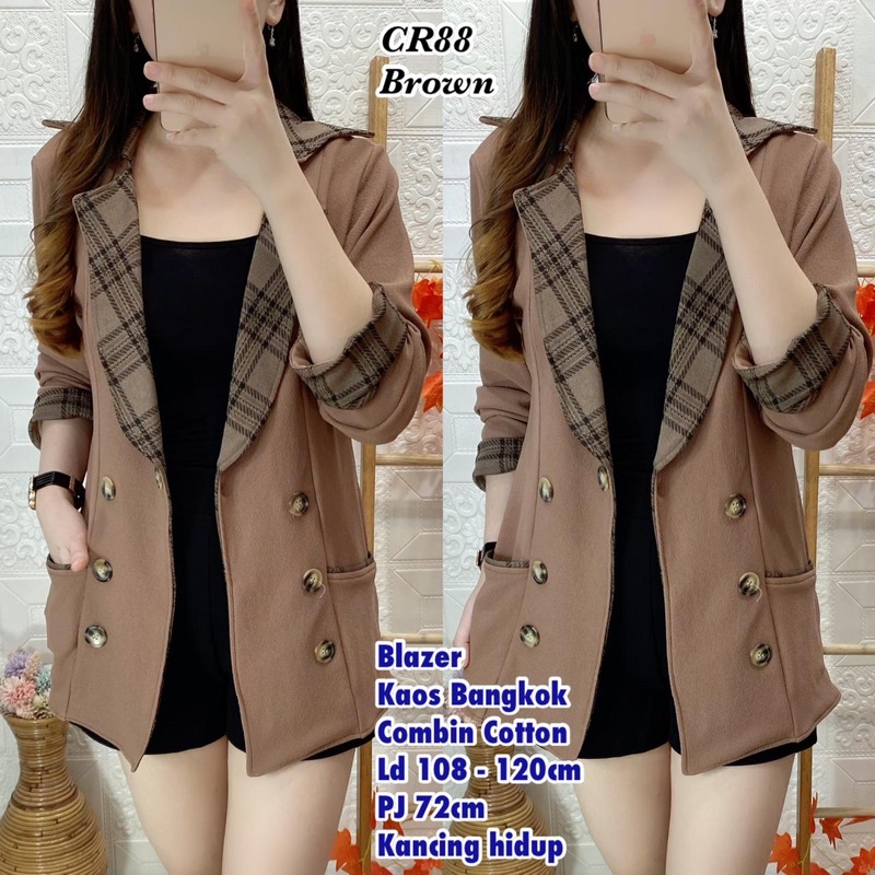 Blazer Wanita Jas Wanita Blezer Jaket Kerja Murah Korea Terbaru I6J9 Bahan Tebal Blaser Cewek Ready 