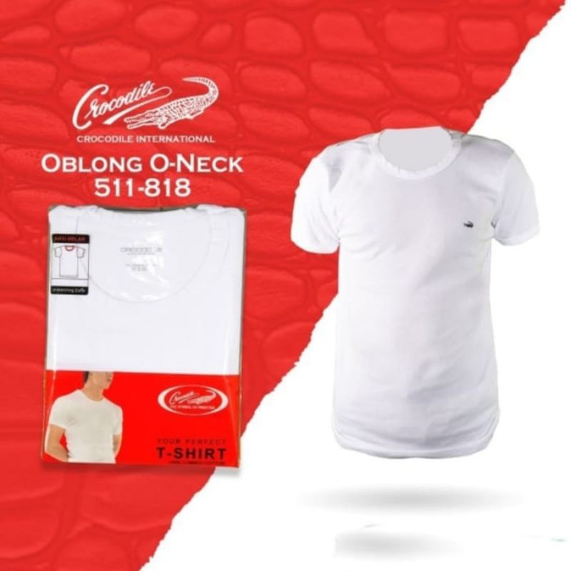 CROCODILE kaos Oblong 100% Combed cotton 818 O-Neck Anti Melar Original