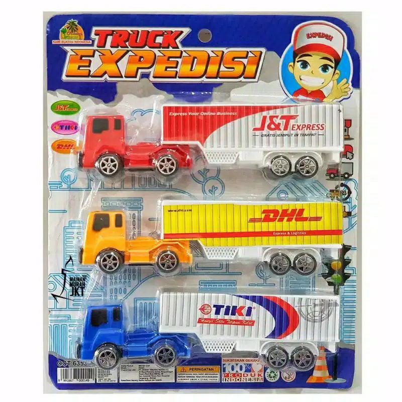 Newww Mainan Truk Ekspedisi, Mainan Anak Truk Ekspedisi isi 3 Pcs