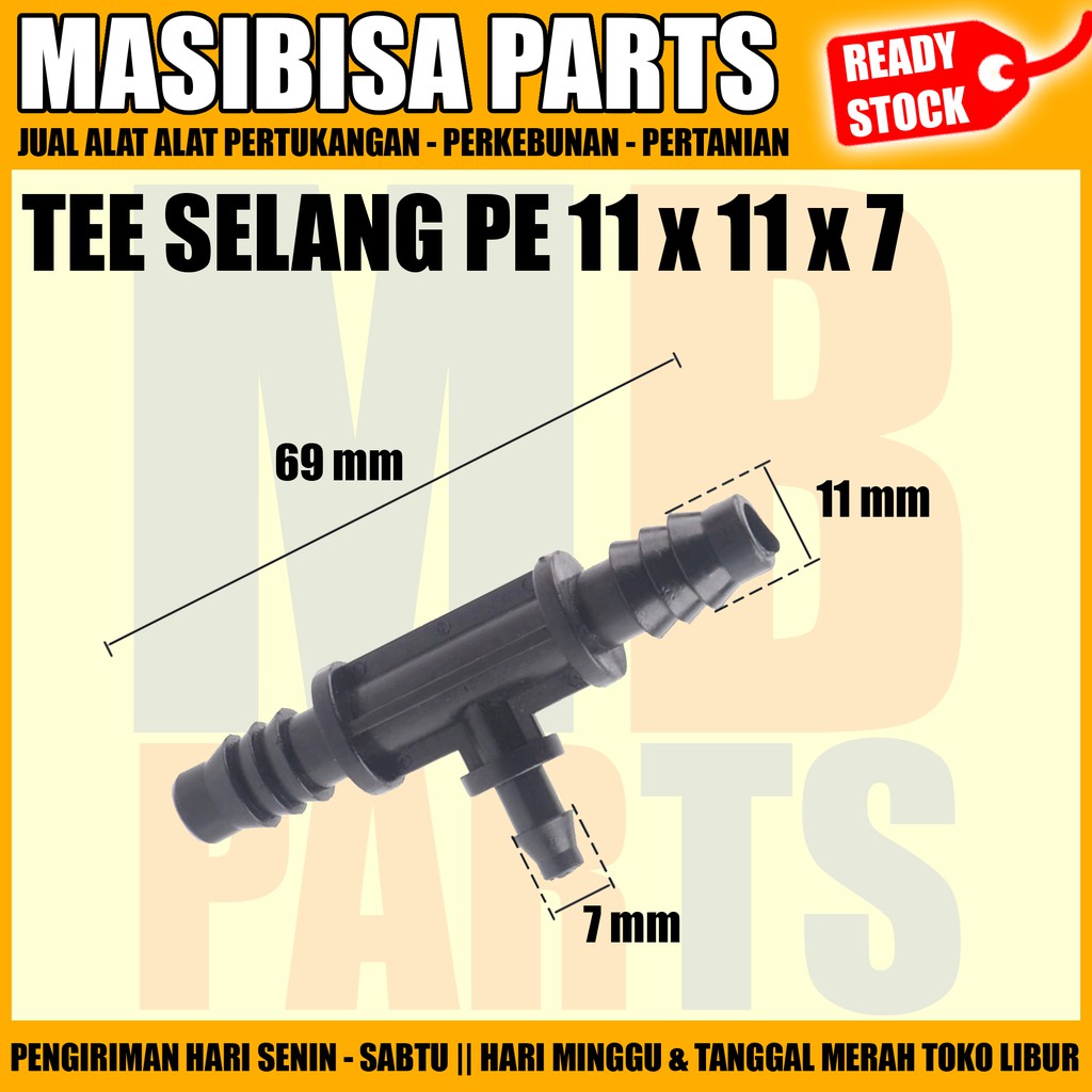 TEE T KONEKTOR / REDUCER SELANG PE 11 KE SELANG PE 7