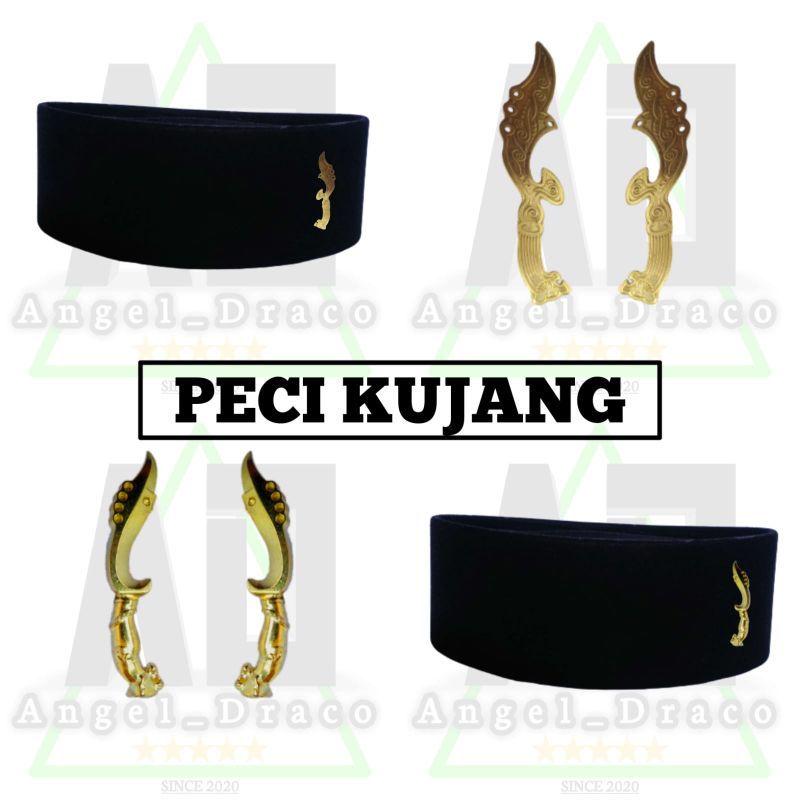 Peci Kujang / Pin Kujang / Peci Hitam + Pin Kujang / Peci / Pin / Kujang / Perlengkapan Sholat / Pec