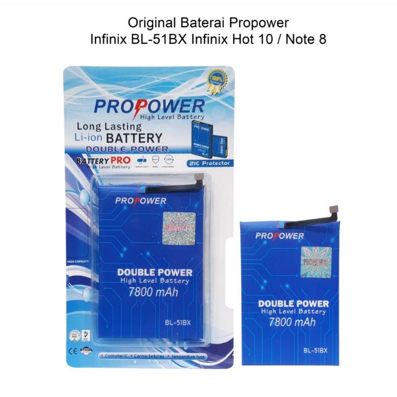 BATERAI BATRE DOUBLE POWER INFINIX HOT 10/INFINIX NOTE8 BL-51BX PROPOWER