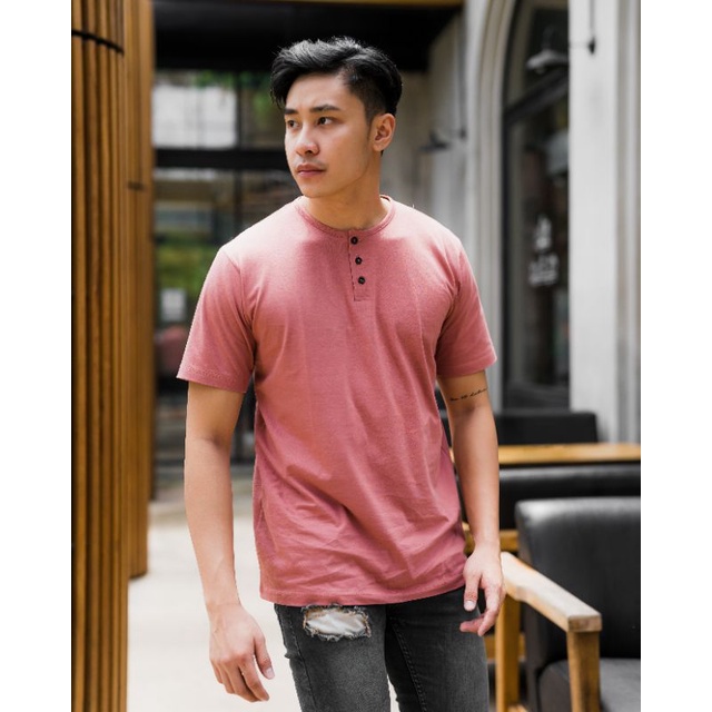 MANLY Kaos Kancing Dusty Pink