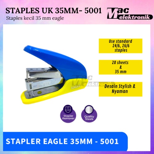 STAPLES KERTAS / JEPRETAN KERTAS EAGLE / STAPLER EAGLE BESAR /STAPLES KECIL 35MM